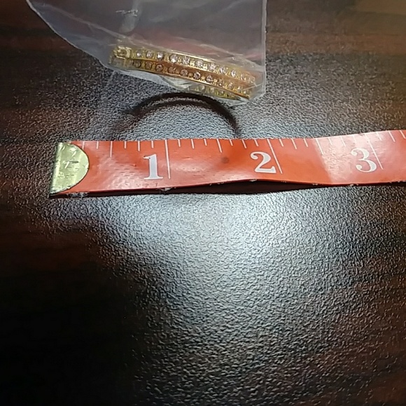 Gold Oval Shaped Double Sided Rhinestones Hoops - Picture 4 of 4